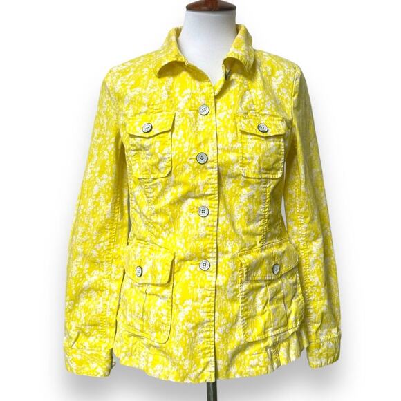 CAbi 5160 Women’s Yellow White Field of Daisies Cotton Utility Jacket Small - Picture 2 of 10
